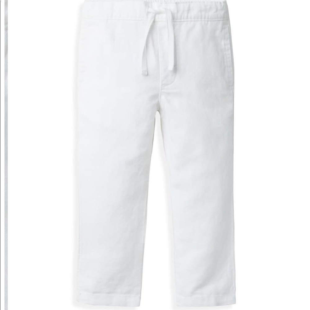 Janie and Jack Boys white pull on pants